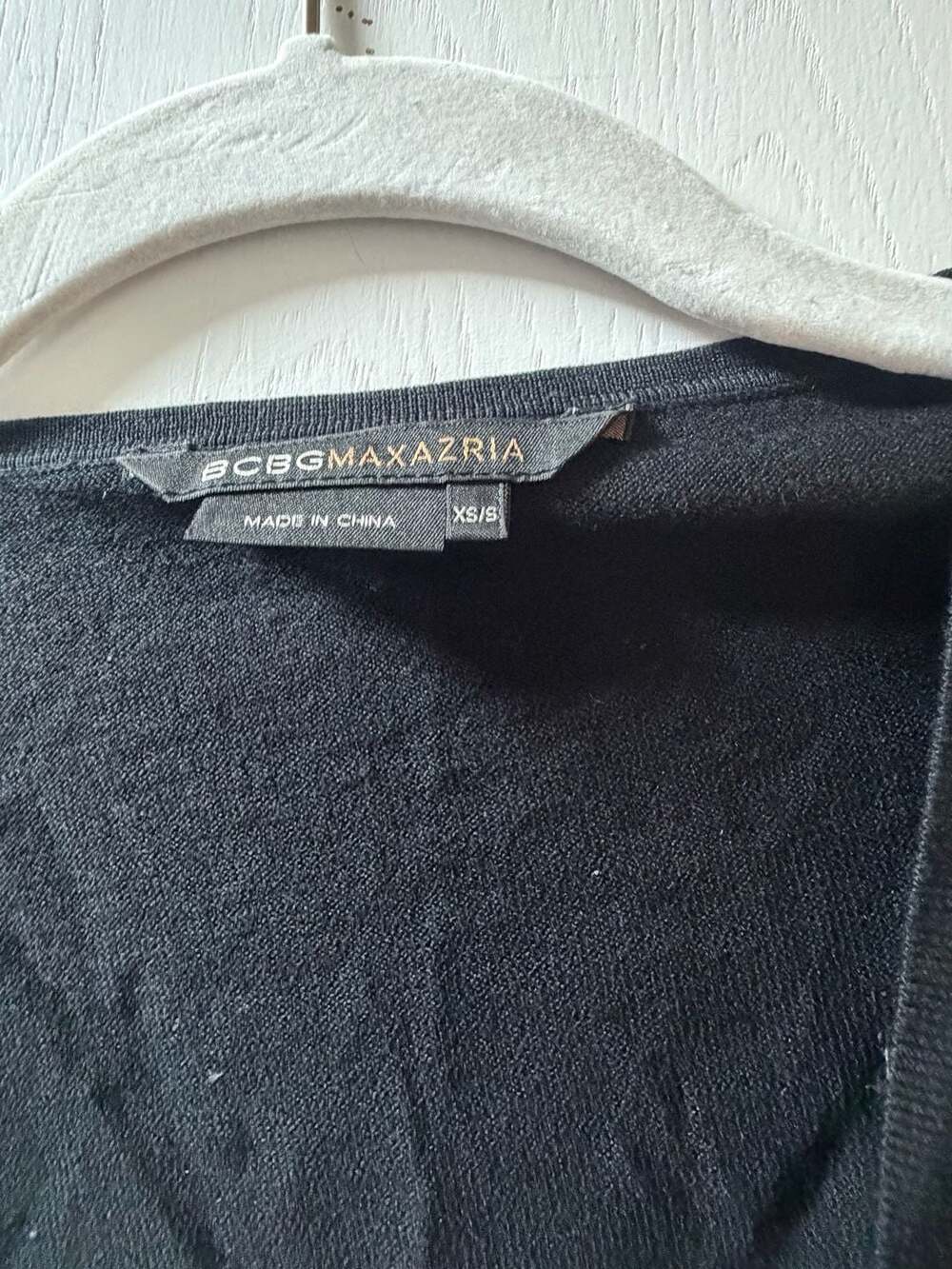 BCBGMAXAZRIA Black Long Sleeve Tie-Front Wrap Cardigan Sweater - Picture 2 of 3